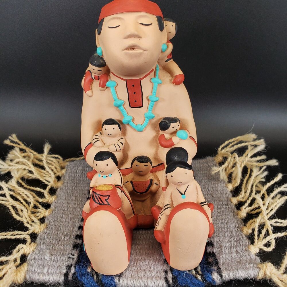 Cleo Teissedre Story Teller Figurine 1986 Father 8 Children Southwest